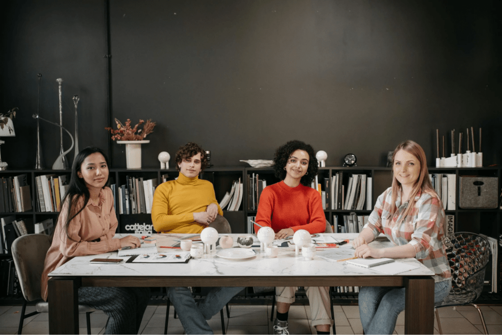 group of teachers collaborating in a meeting