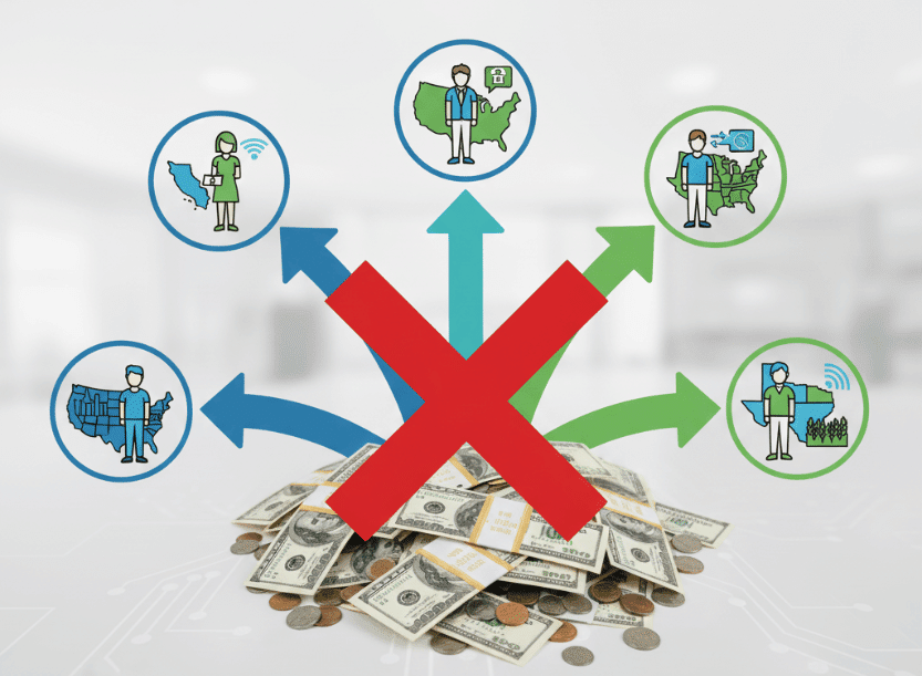 Disbursements being made to different people in america