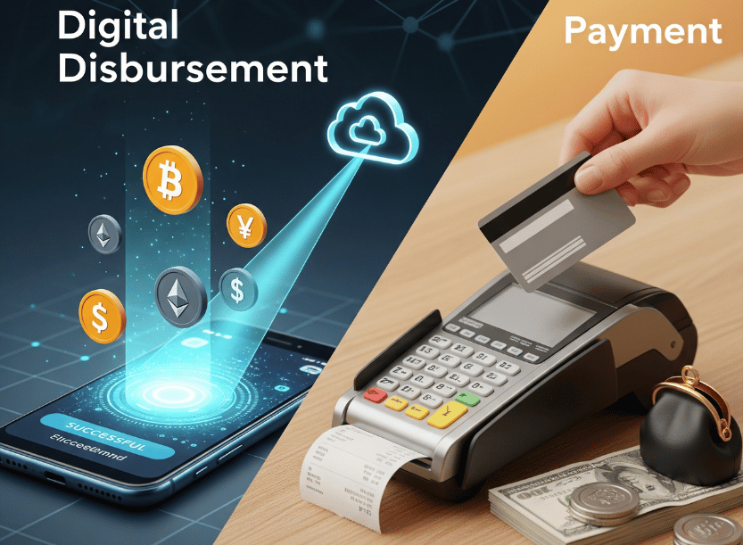 Disbursement versus payment illustration