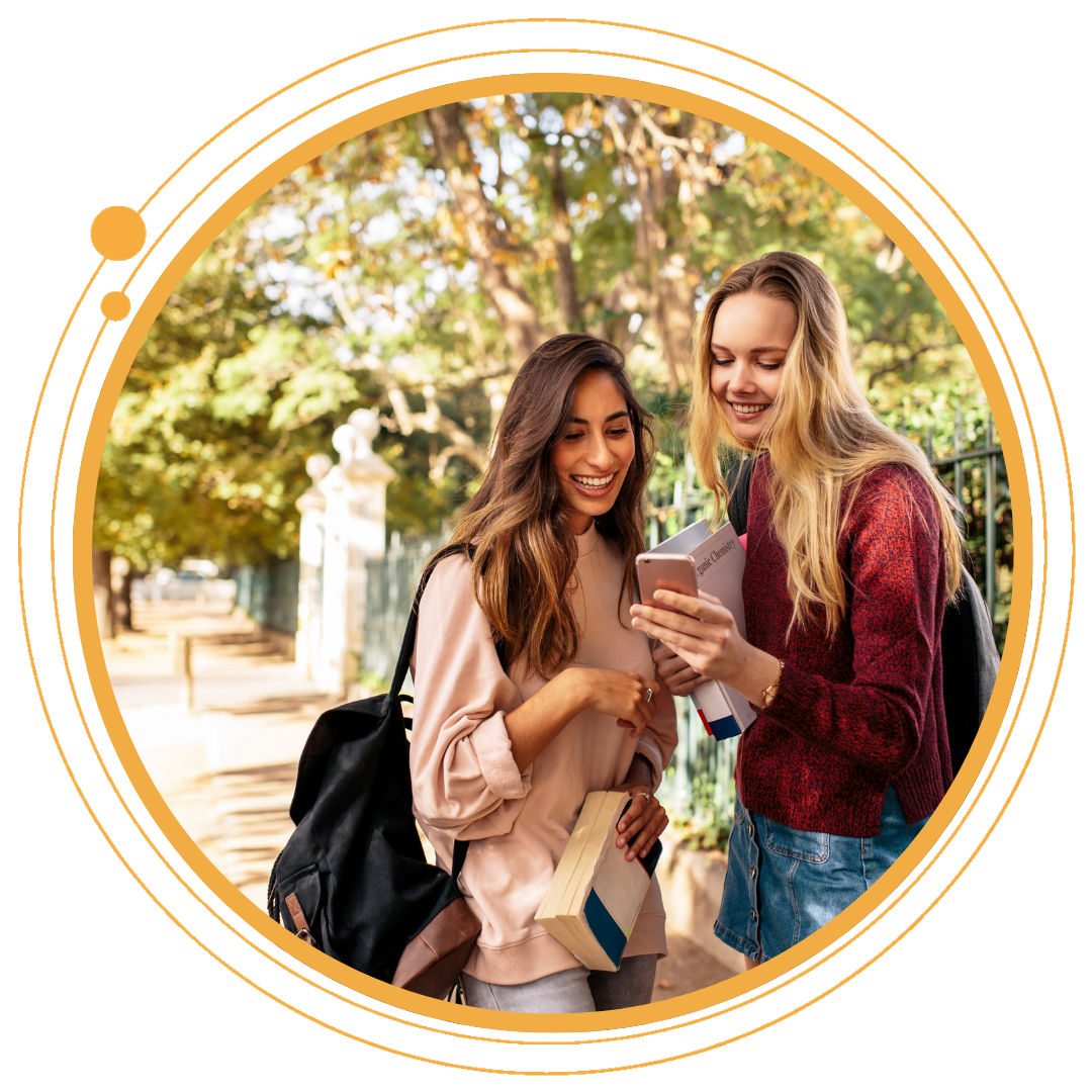 Student using a Rellevate digital card on campus