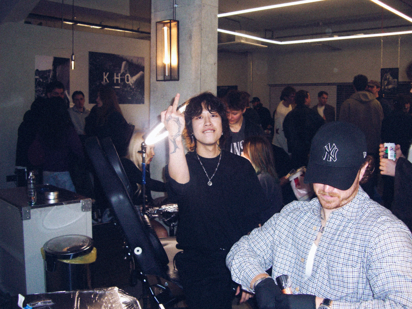 A tattoo station on the studio floor on launch night