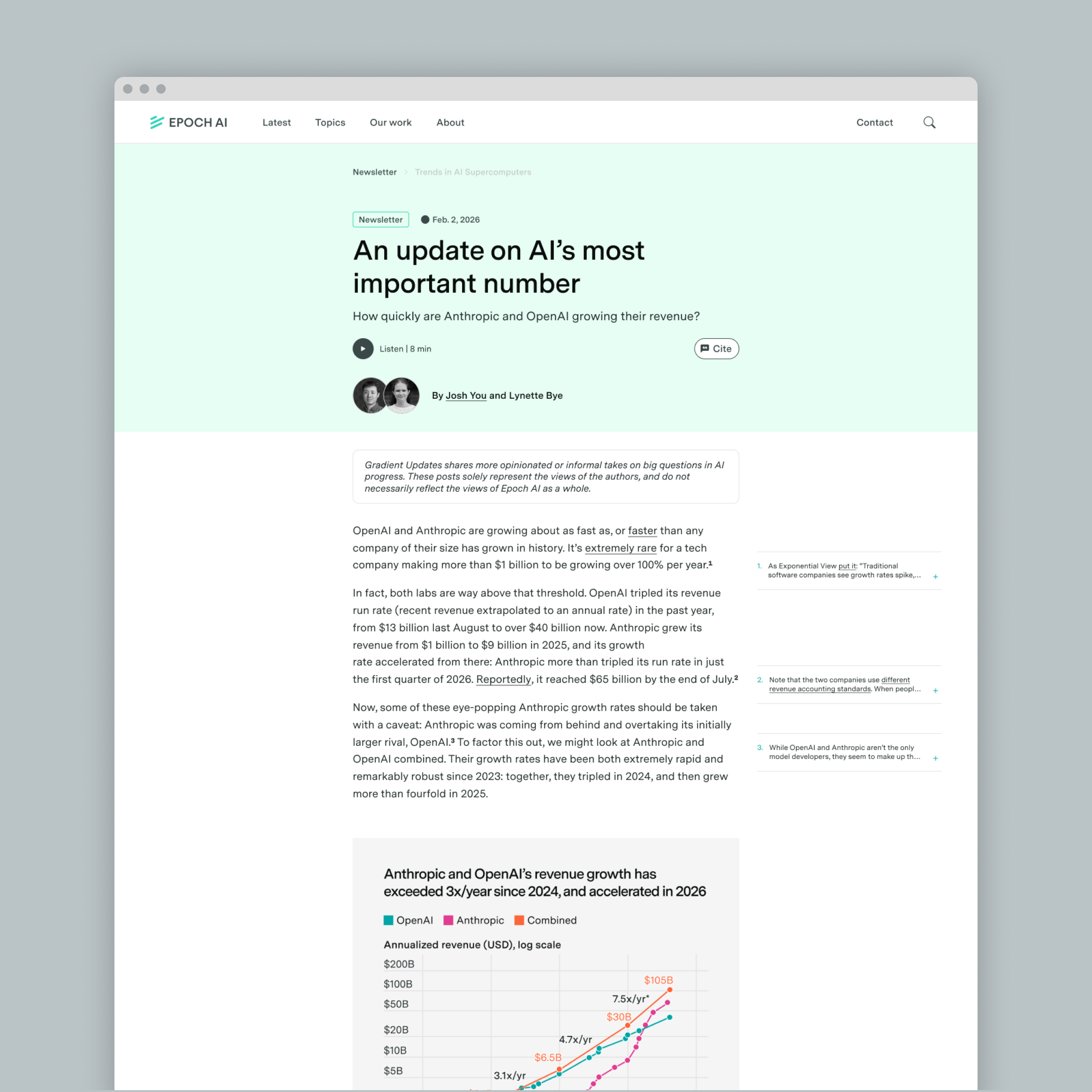 Epoch AI research on the impact of AI