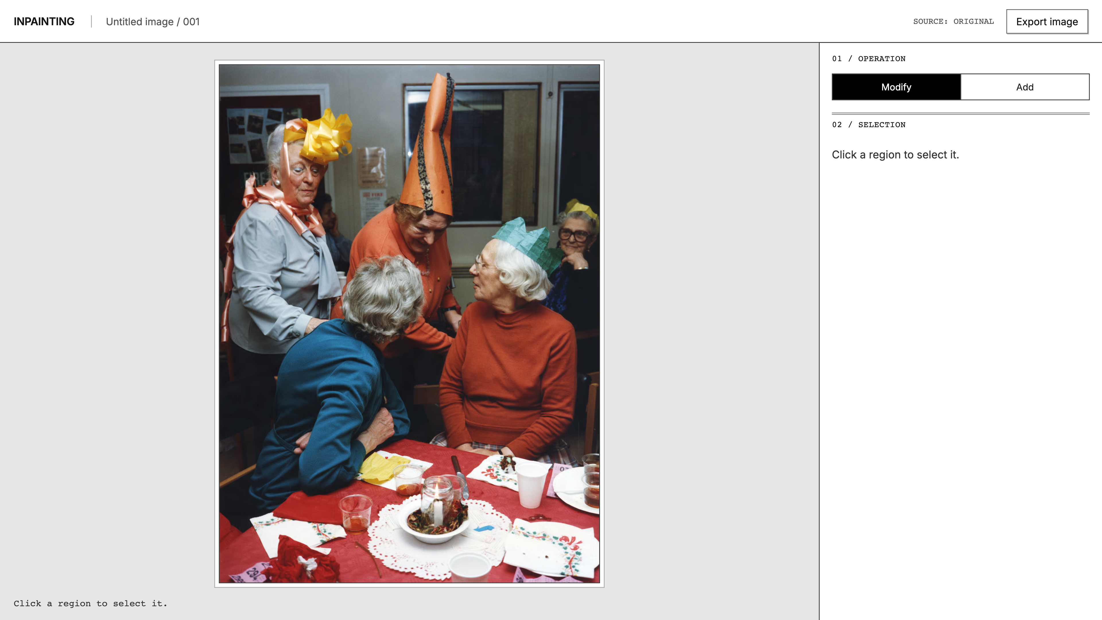Original image before editing