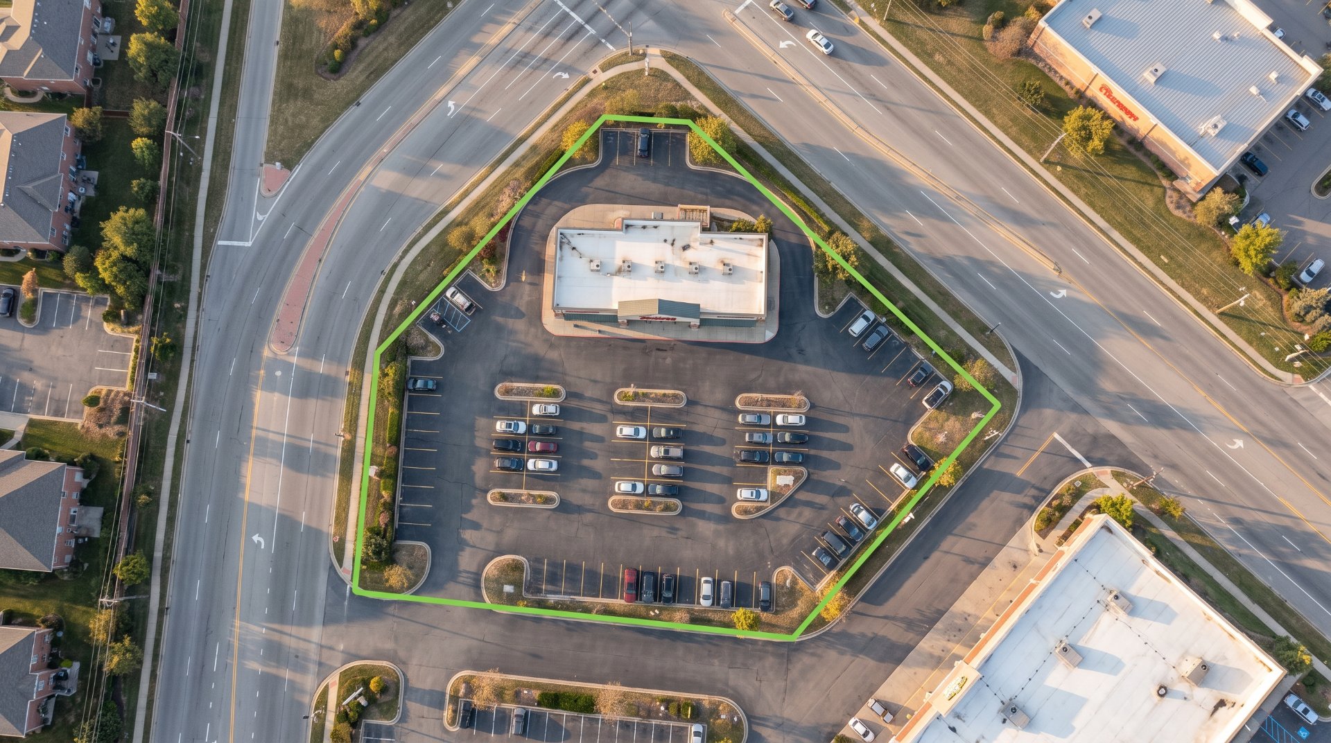 Business owner drawing a geofence around a storefront on a phone map