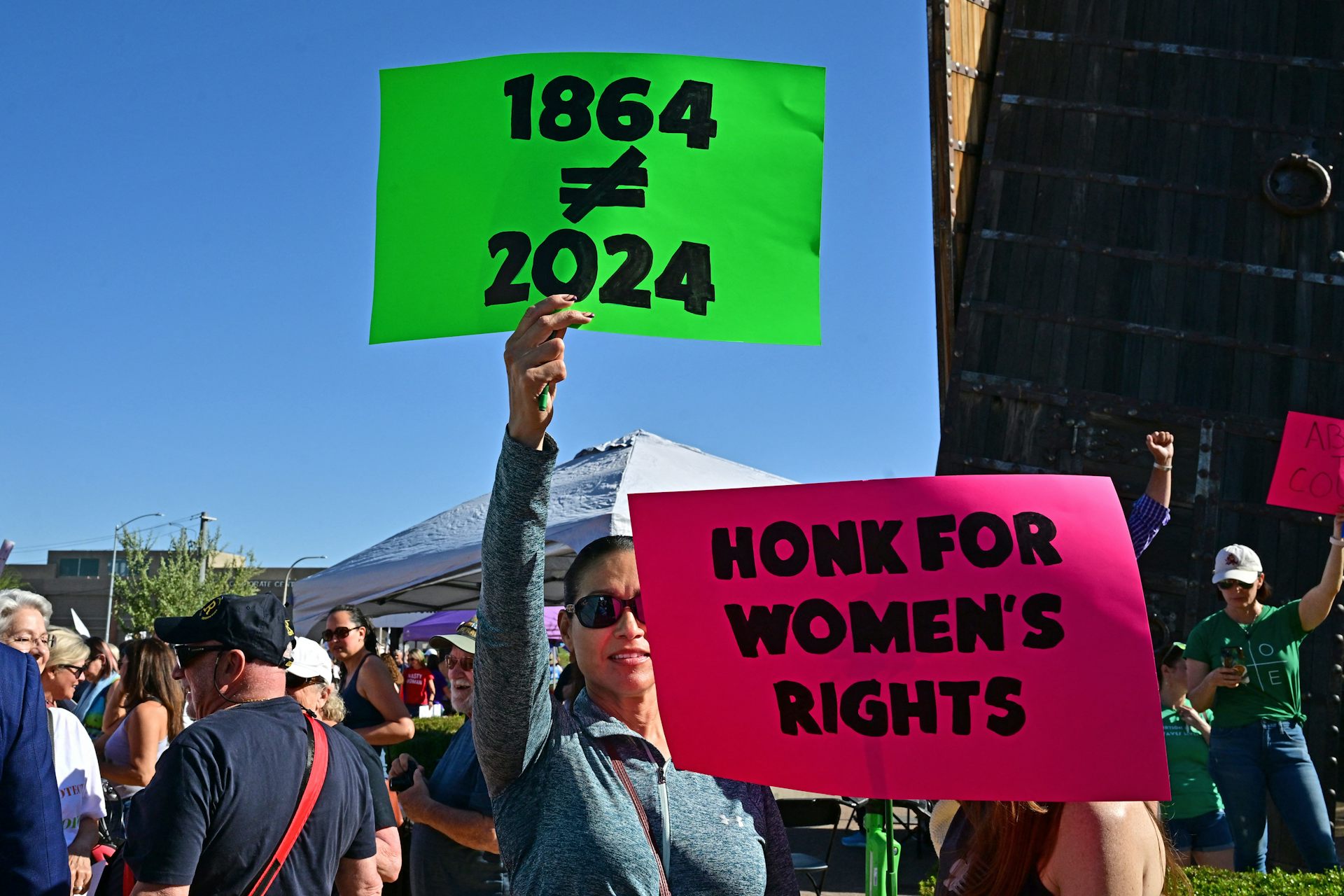 Abortion rights demonstrators rally in Scottsdale, Arizona