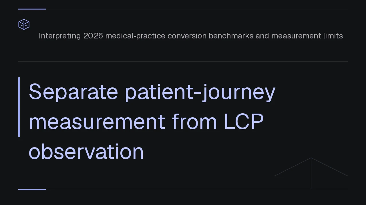 Separate patient-journey measurement from LCP observation