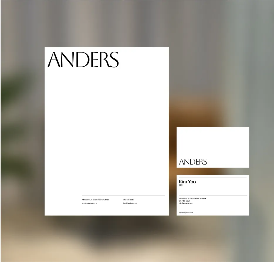 Anders letterhead and business cards
