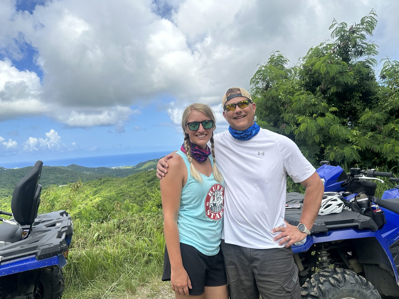 Trisha and her husband four wheeling in St. Croix
