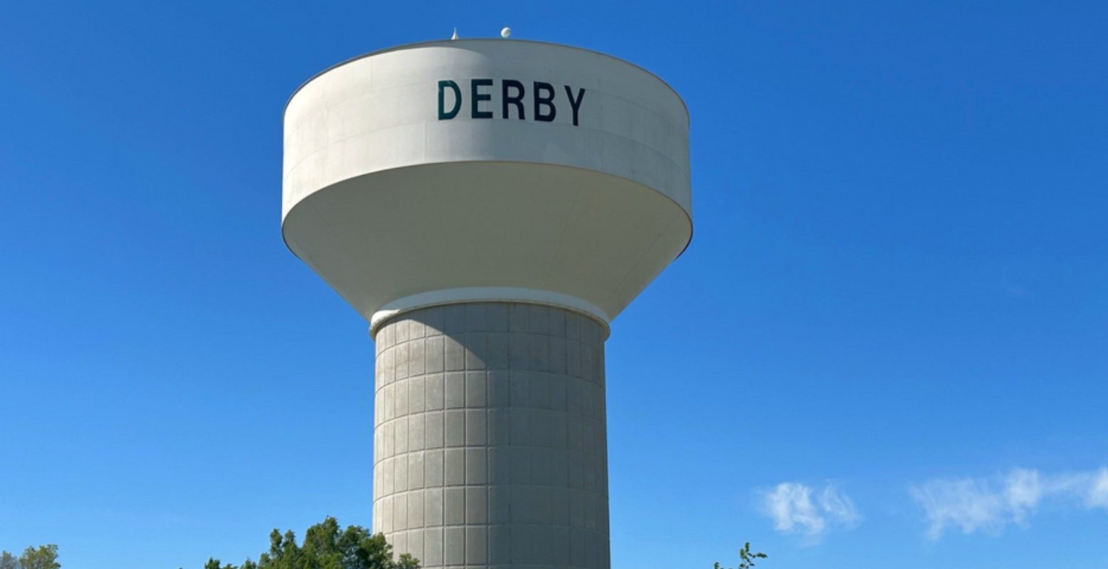 Water tower in Derby, Kansas