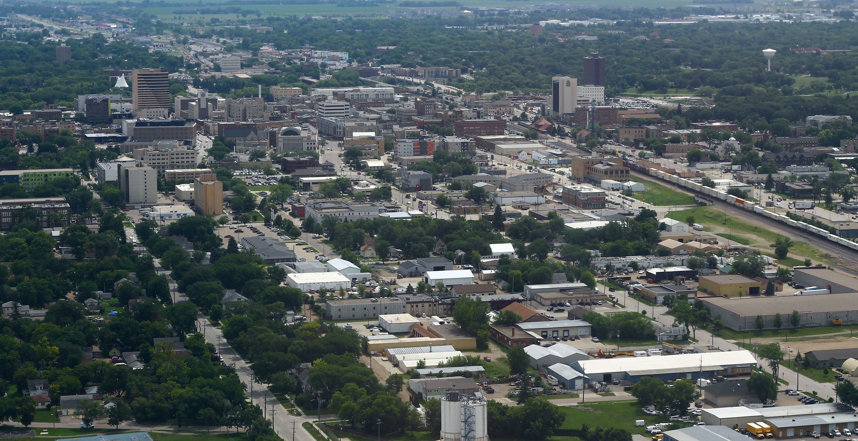 Downtown Fargo Aerial, Facing Southeast