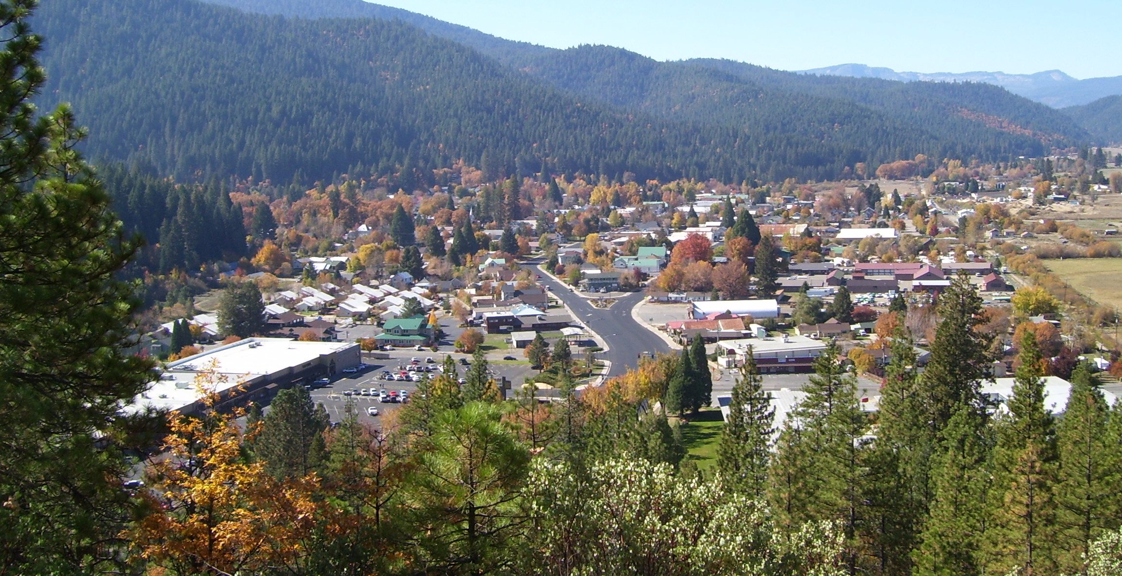 Quincy, California from Q on mountain.