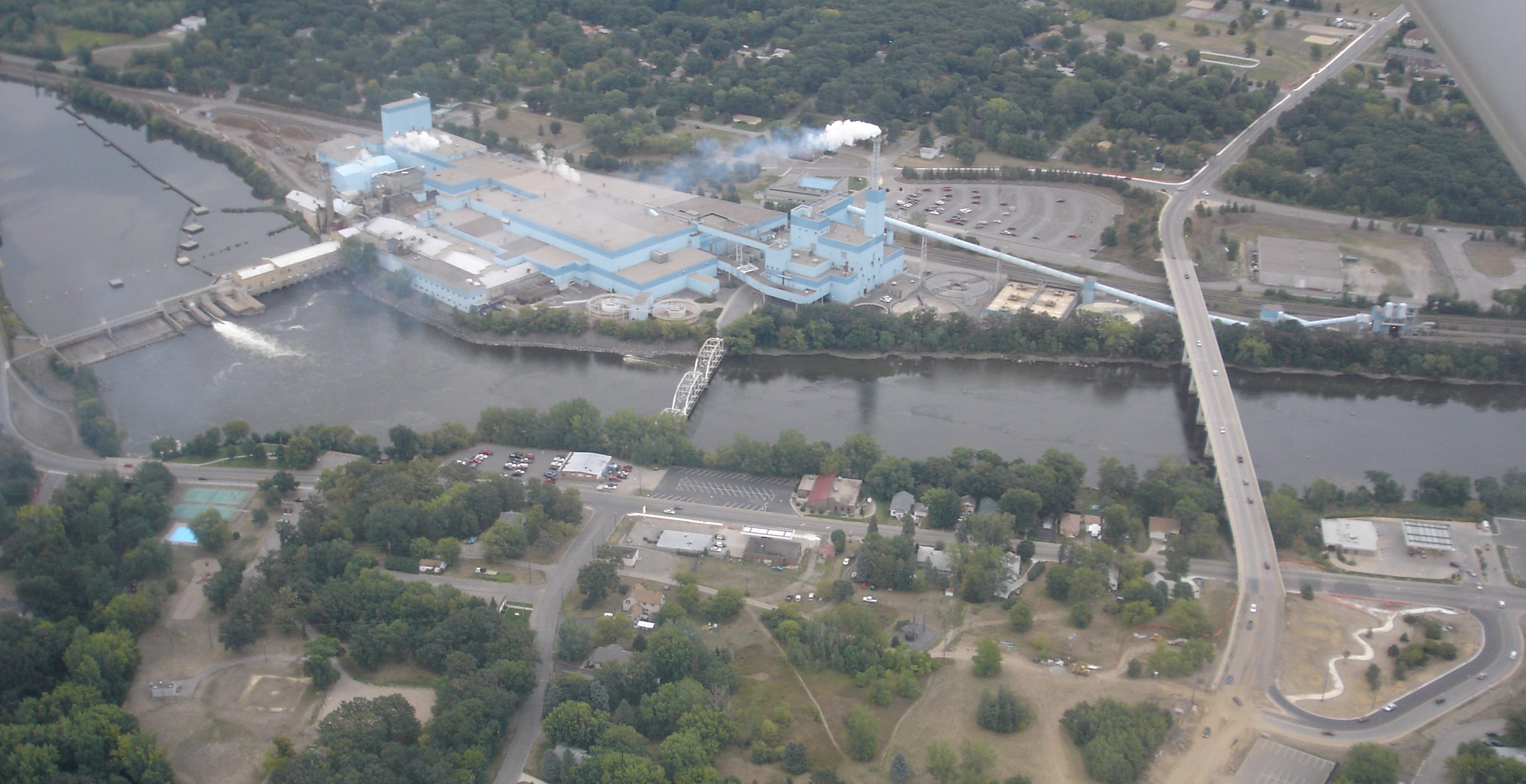 Sartell paper mill and dam