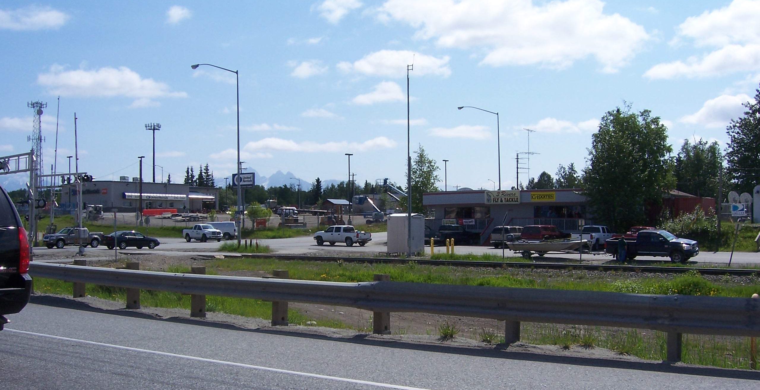 Wasilla, looking southeast at Main Street from Parks Highway (cropped)