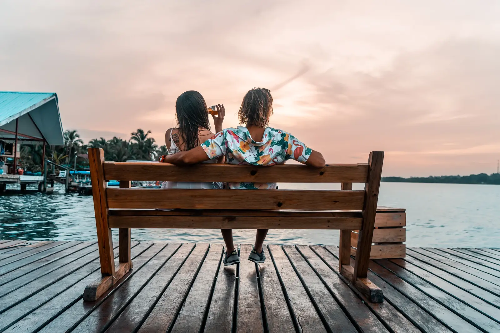 Sunset from the deck at Bambuda Bocas Town