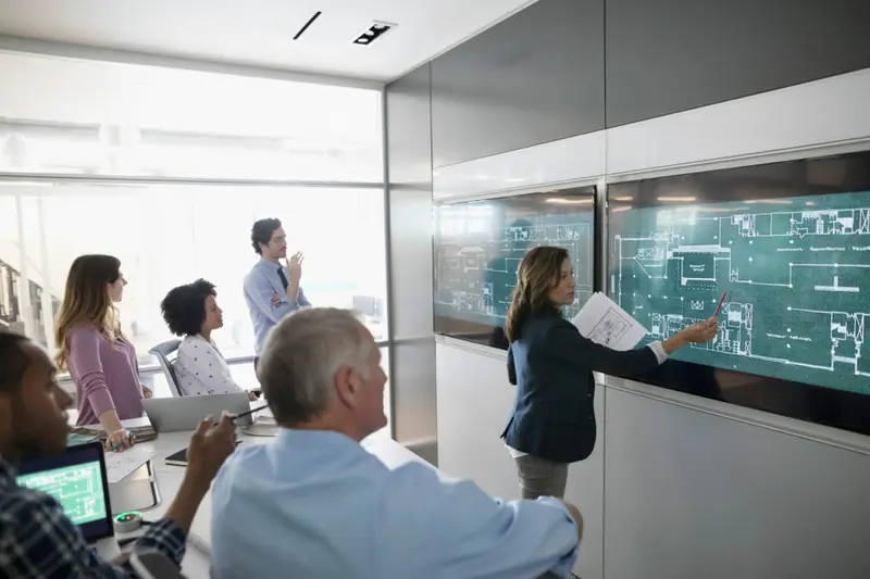 Trainer presenting to a group