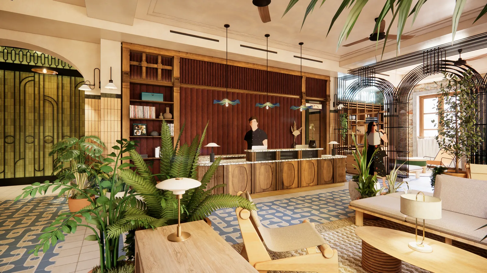 Render of Bambuda Casco Viejo: lobby and reception