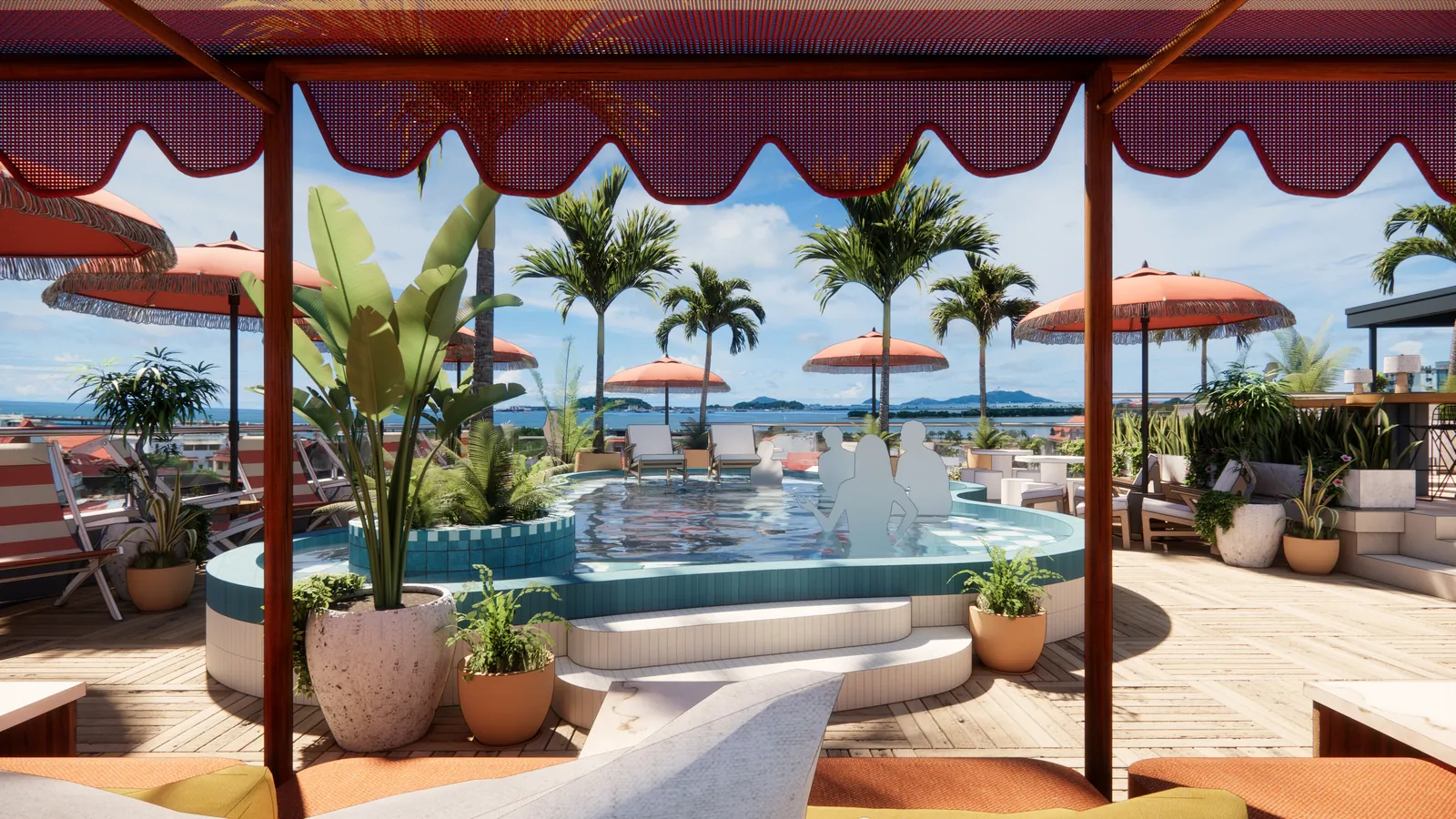 Render of Bambuda Casco Viejo: rooftop pool and terrace