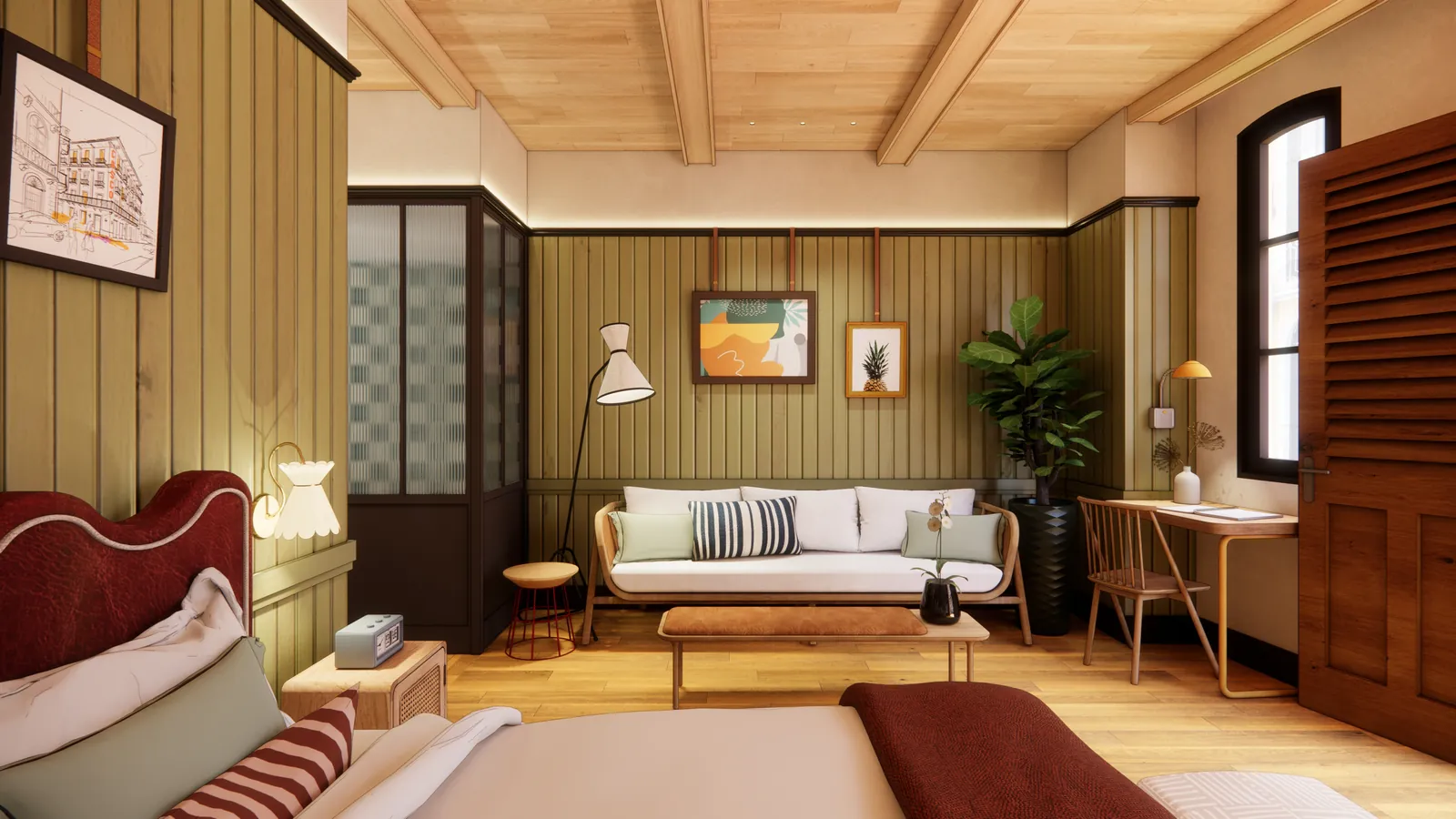 Render of Bambuda Casco Viejo: guest suite