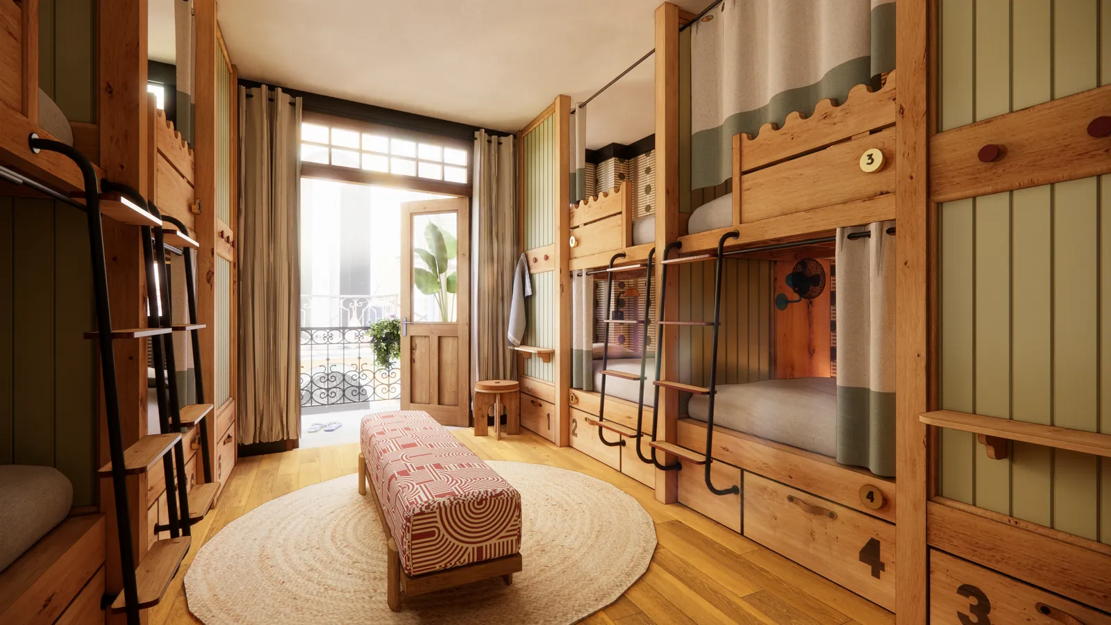 Render of Bambuda Casco Viejo: dorm room
