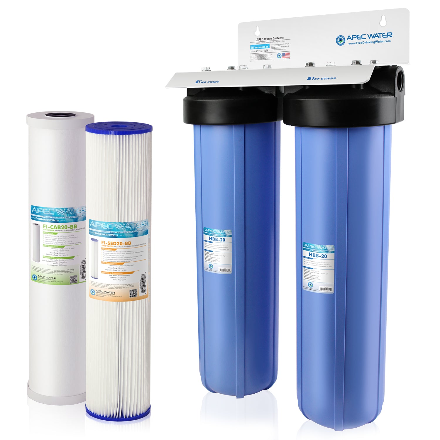 2-Stage 20-inch Sediment + Carbon Whole House Filter