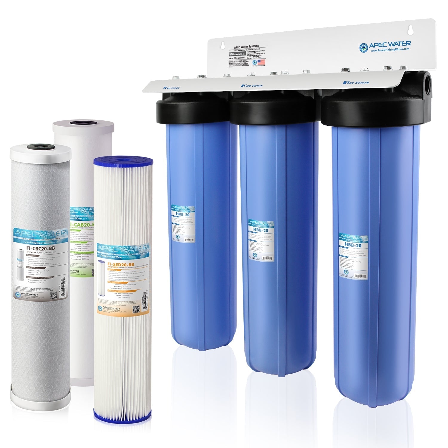 3-Stage Sediment/GAC/Carbon Whole House Filter