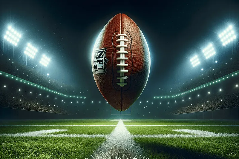 Image of a football over a field

