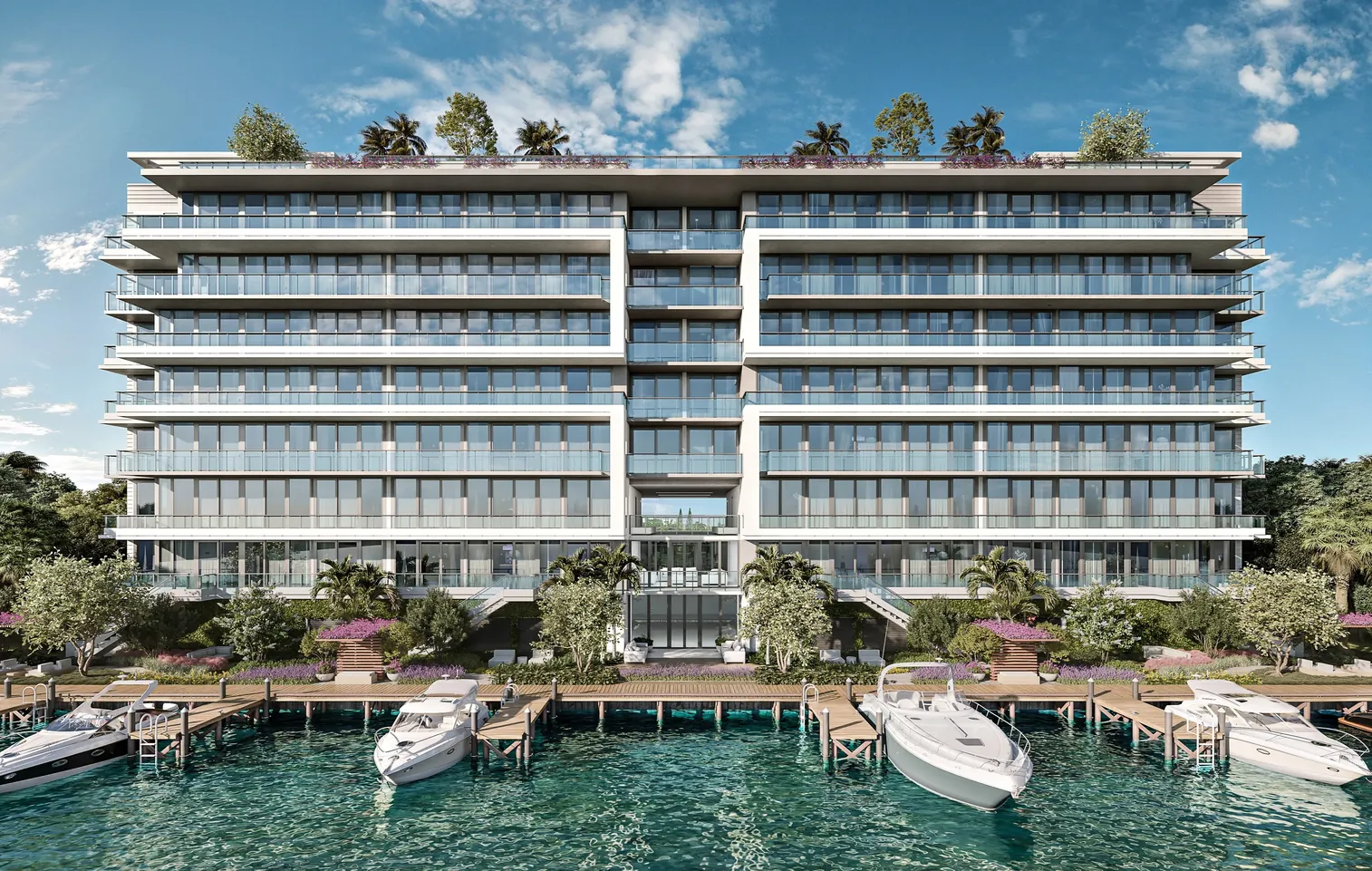 Waterfront condominium building in South Florida