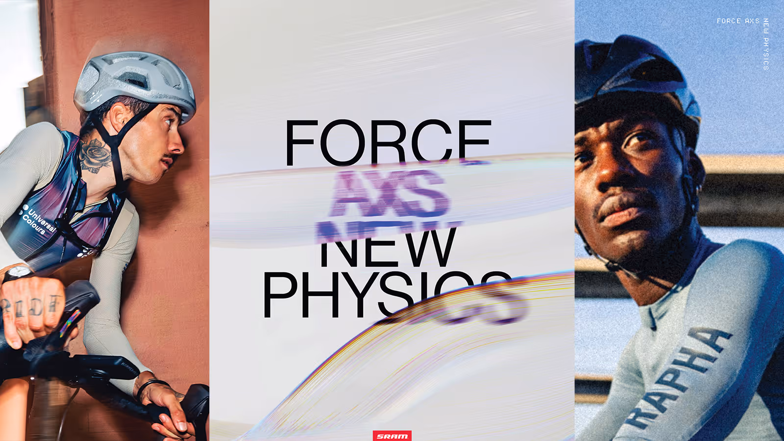 SRAM Force AXS New Physics campaign branding and visual system