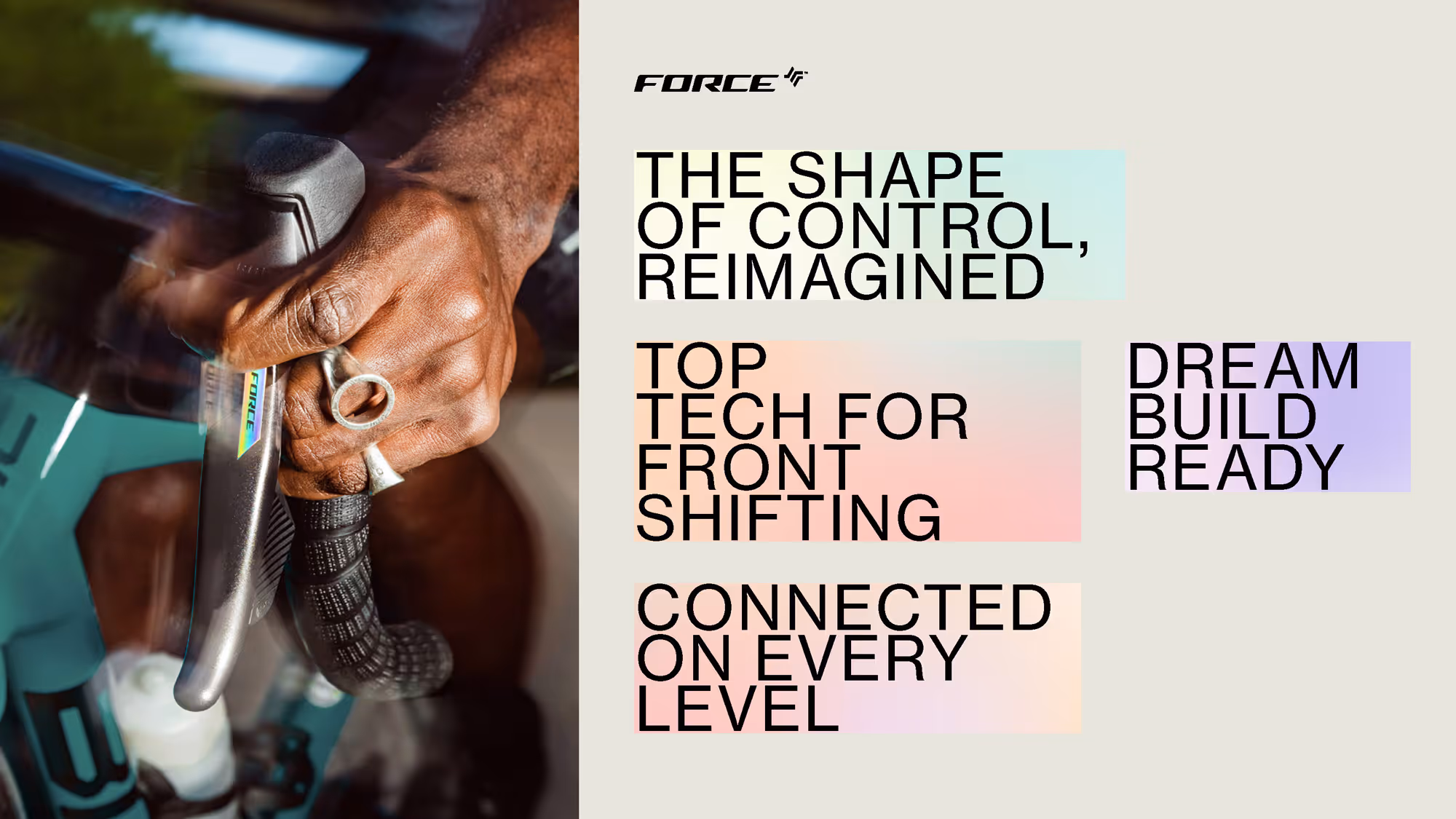 SRAM Force AXS geometric brand identity with cycling technology focus