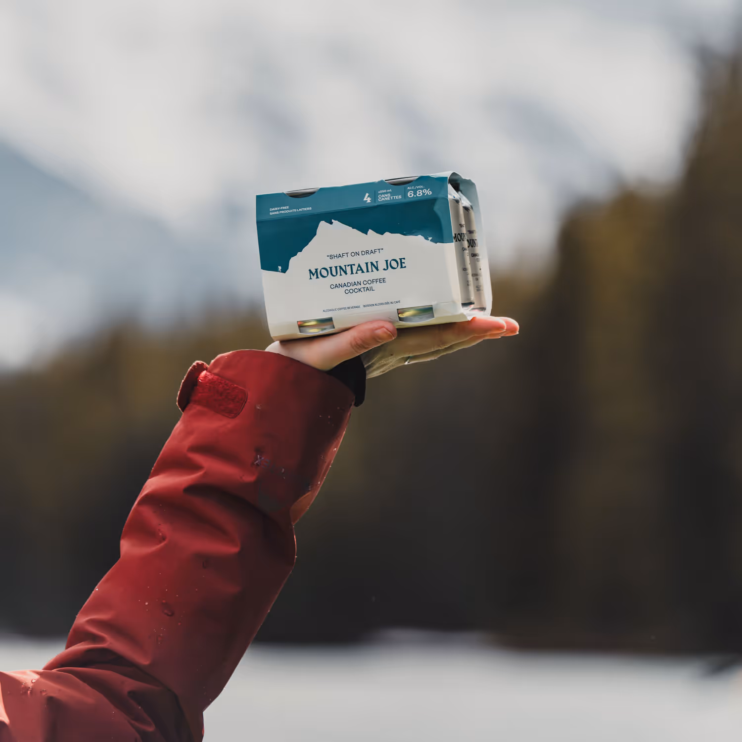 Mountain Joe canned cocktail brand identity showcasing Mount Rundle design