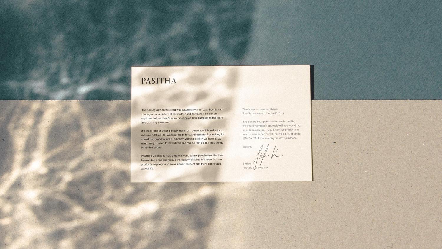 Pasitha product photography showcasing clean essential oil branding