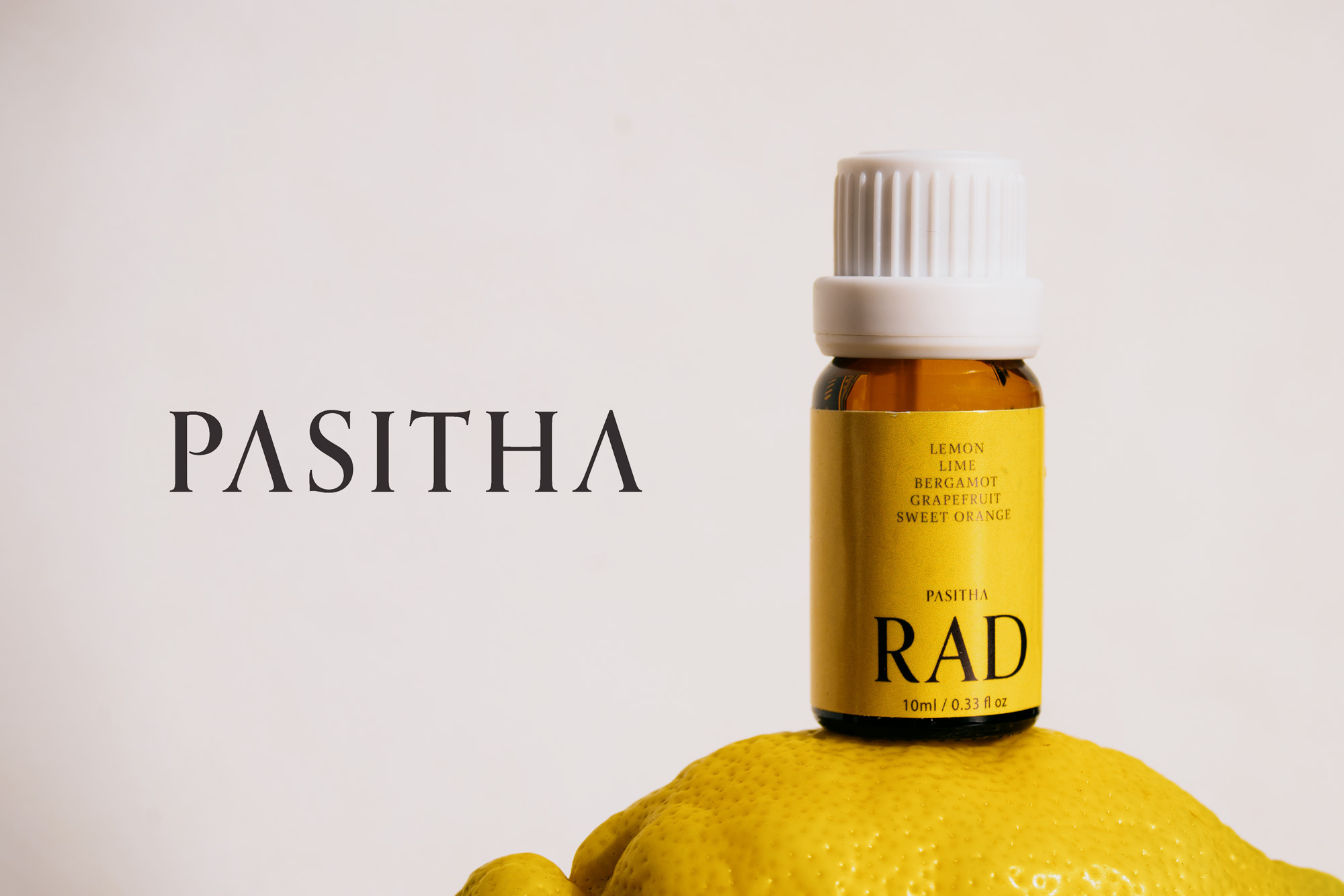 Pasitha typography and visual identity for nebulizer diffuser brand