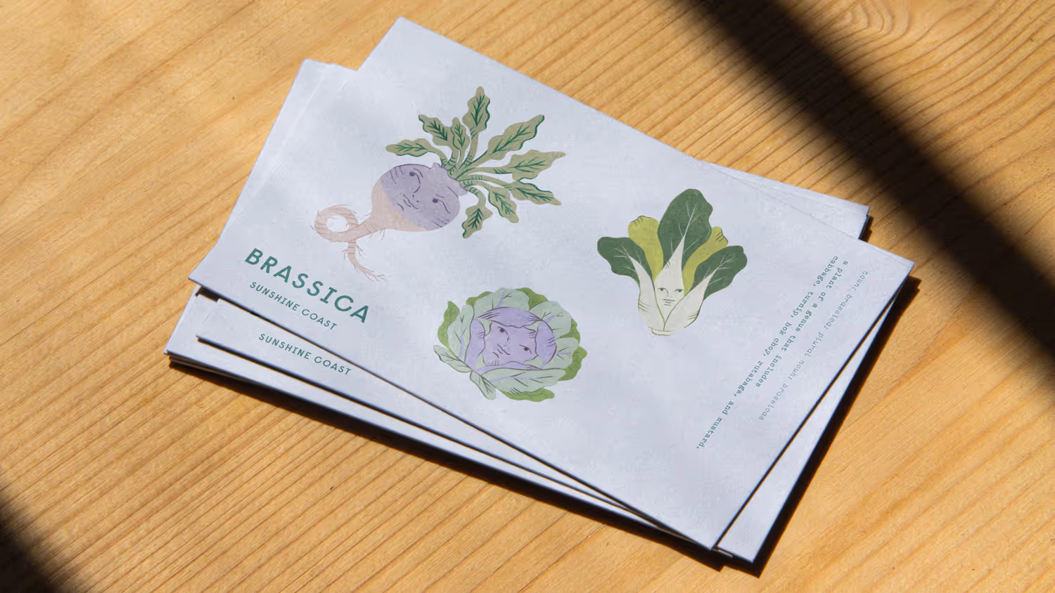 Brassica brand identity inspired by cabbage and mustard family plants