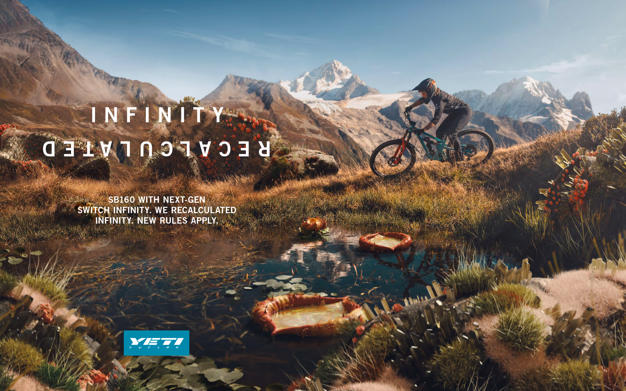 Yeti Cycles SB160 bike in surreal mutated environment