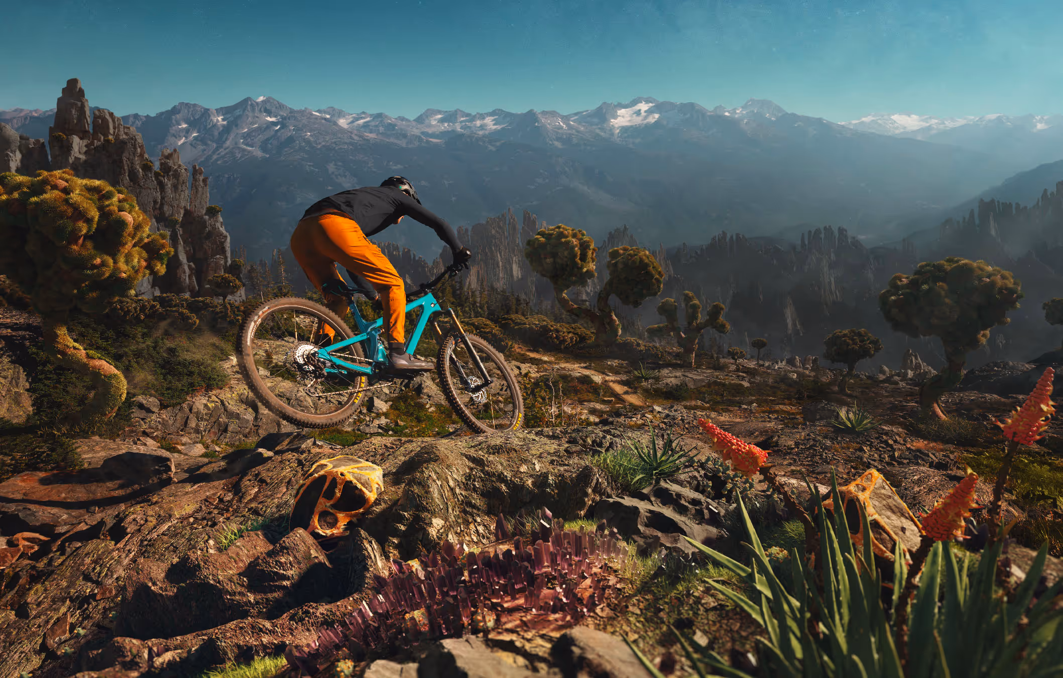Yeti Cycles SB range otherworldly landscape campaign imagery