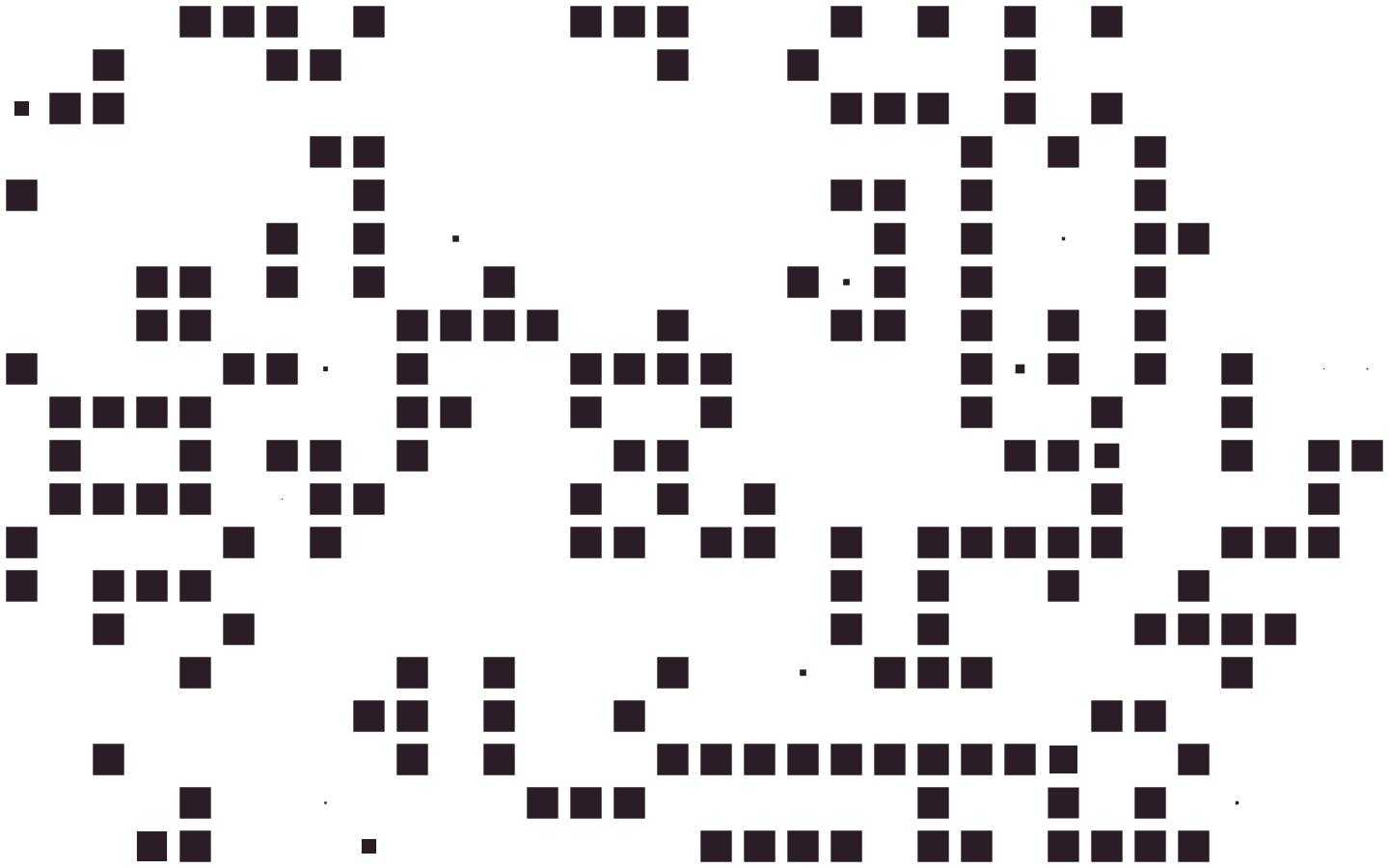 Dot Field generative pattern of dark squares on white