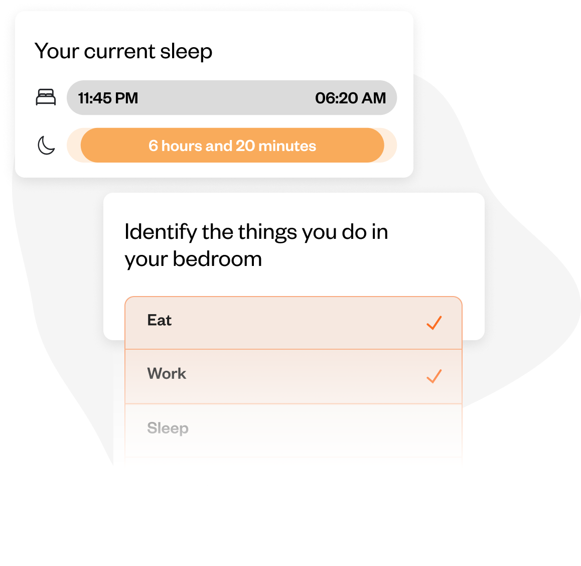 Hvil app sleep program screens