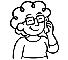 Illustratie van iemand die belt