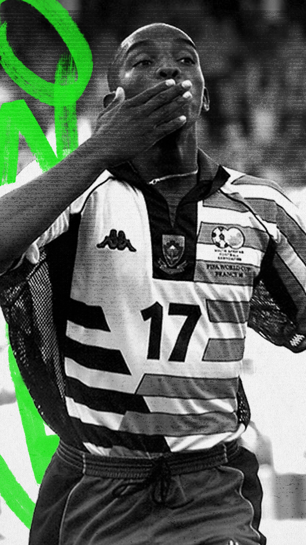 Collage of football moments in black, white and green