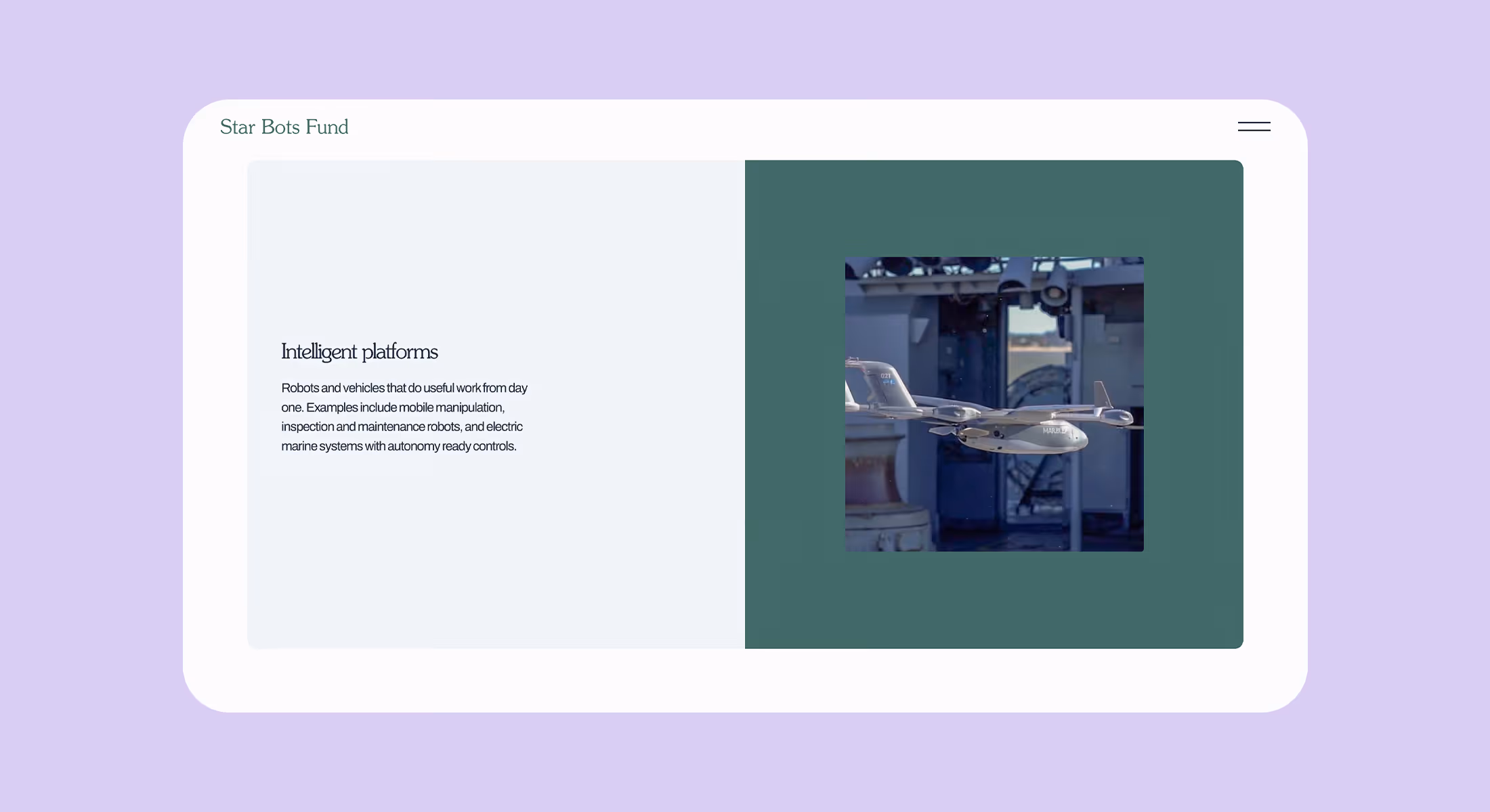 Webflow website design for Star Bots Fund showing its intelligent platforms section
