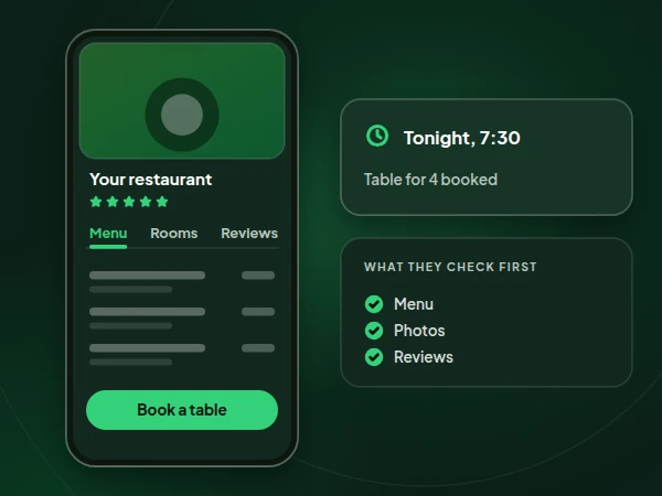 Illustration: photos, permit numbers and reviews where the booking decision is made
