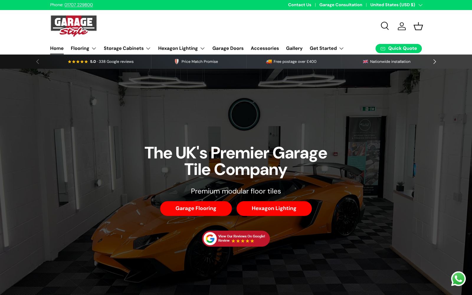 Garage Style Shopify store homepage displayed on a desktop screen
