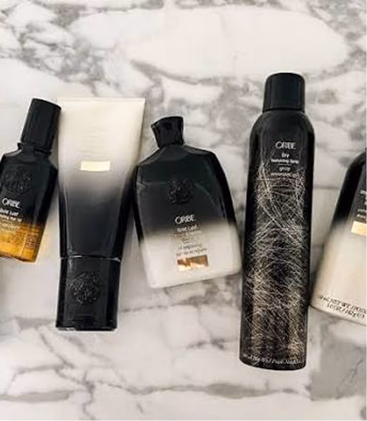 Oribe haircare products on marble
