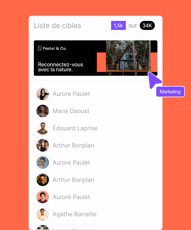 Interface Signitic de ciblage des campagnes de signature