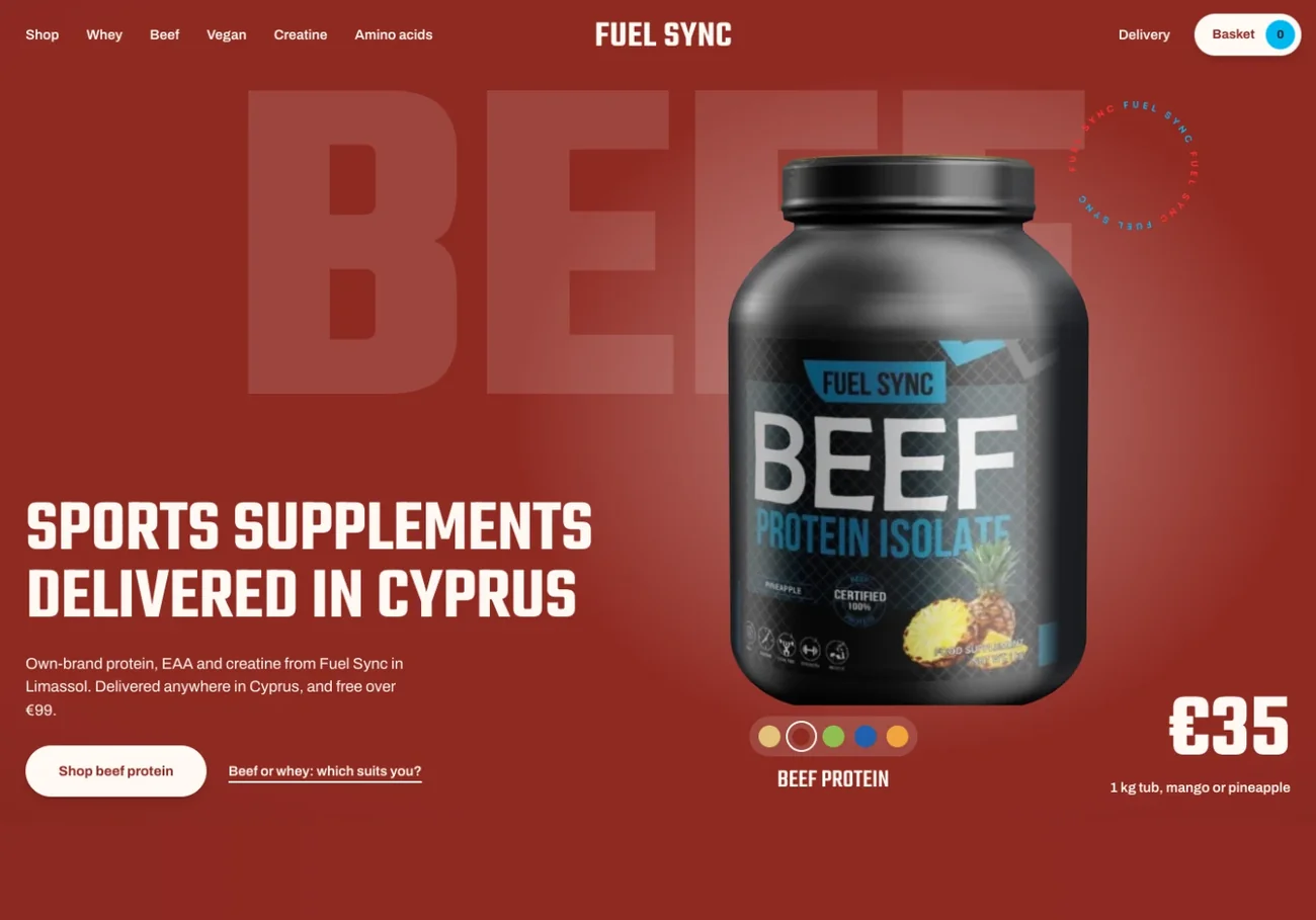 Fuel Sync supplement shop website designed by AIM Digital