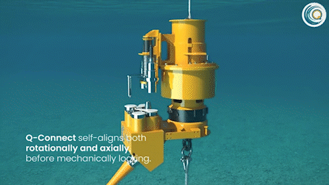 3D animation of Quoceant's Q-Connect subsea connector working underwater