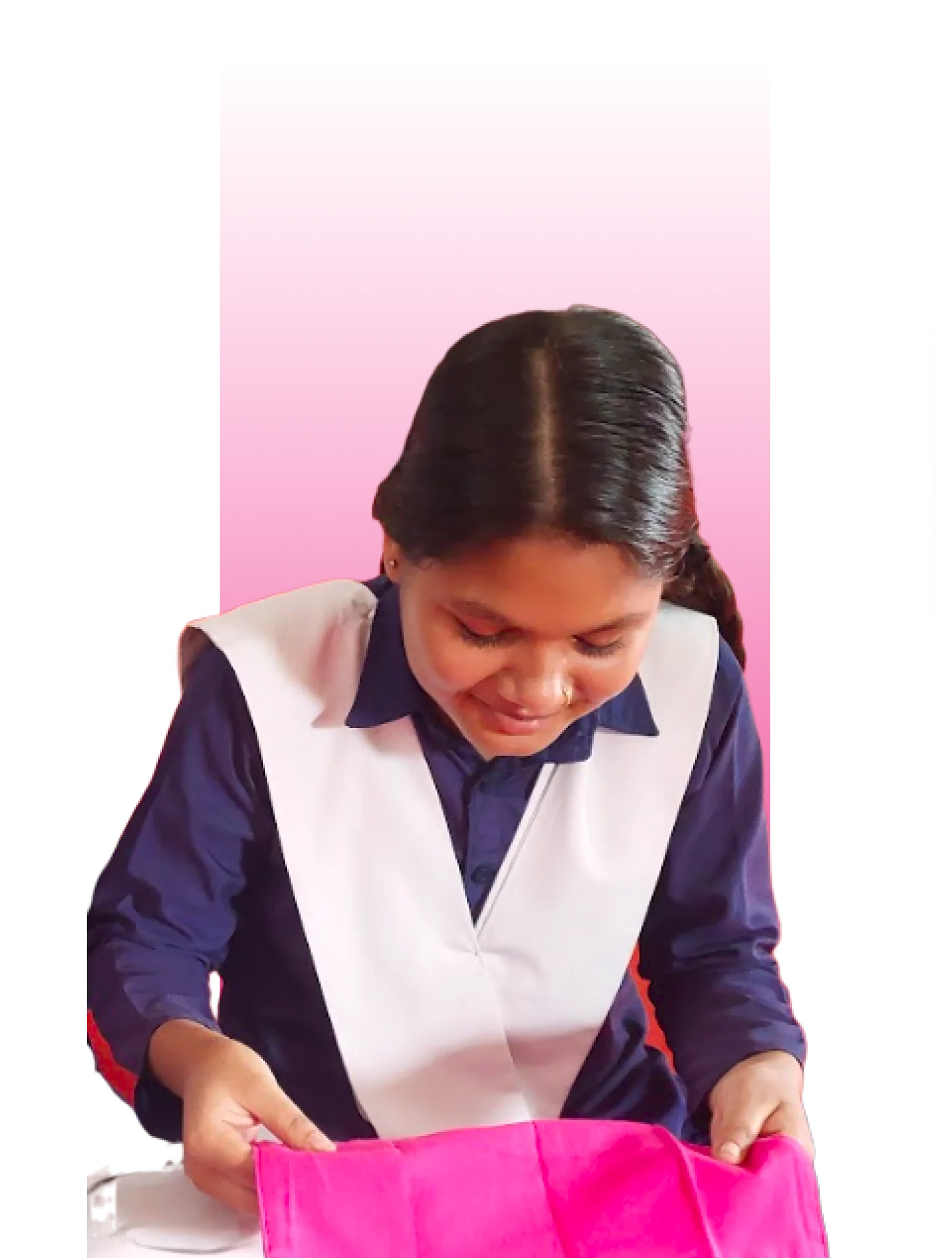 Girl embracing their menstrual health education with smiles, empowered by Pinkishe Foundation's initiatives.