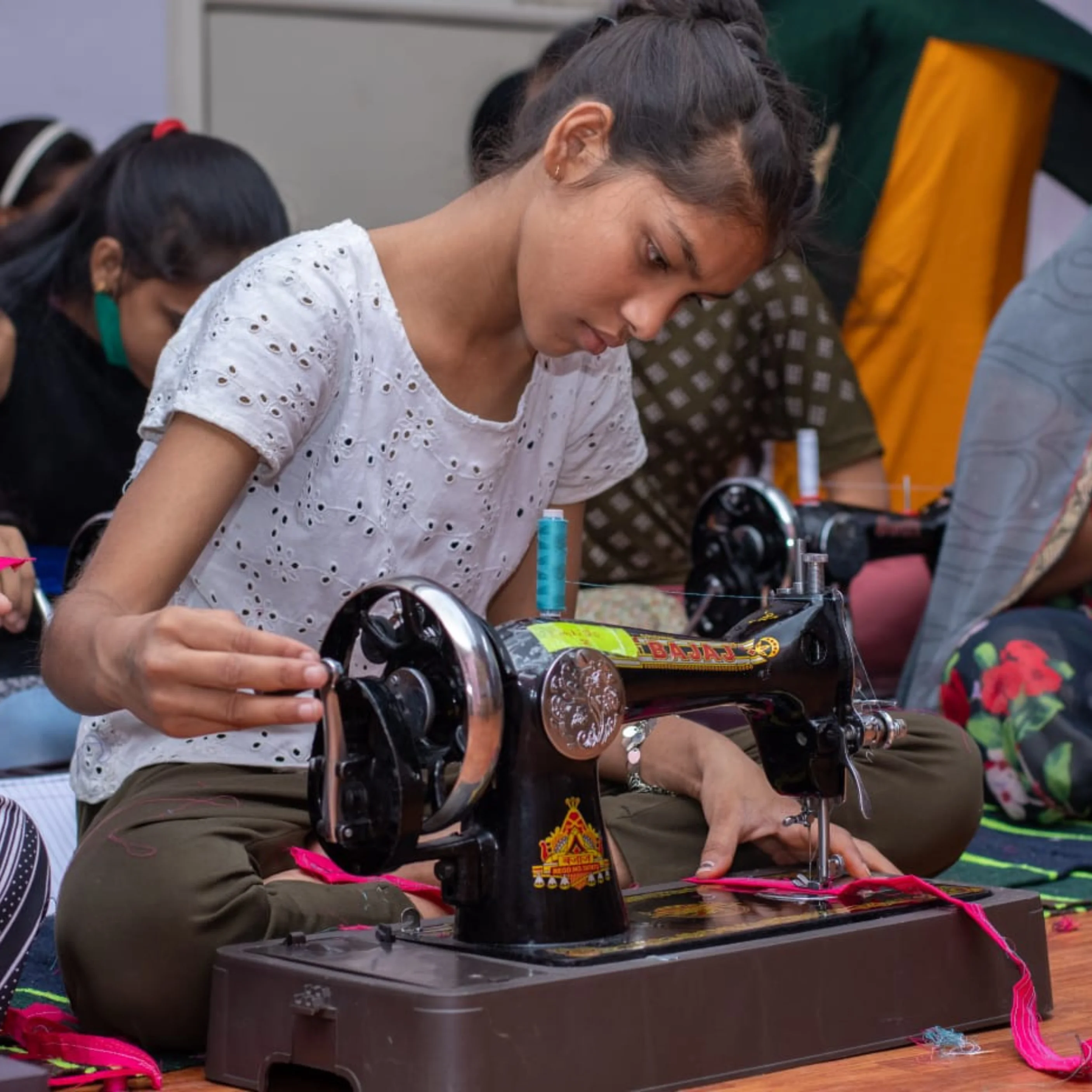 Laxmi learnt how to stitch at Pinkishe Foundation's women empowerment program.