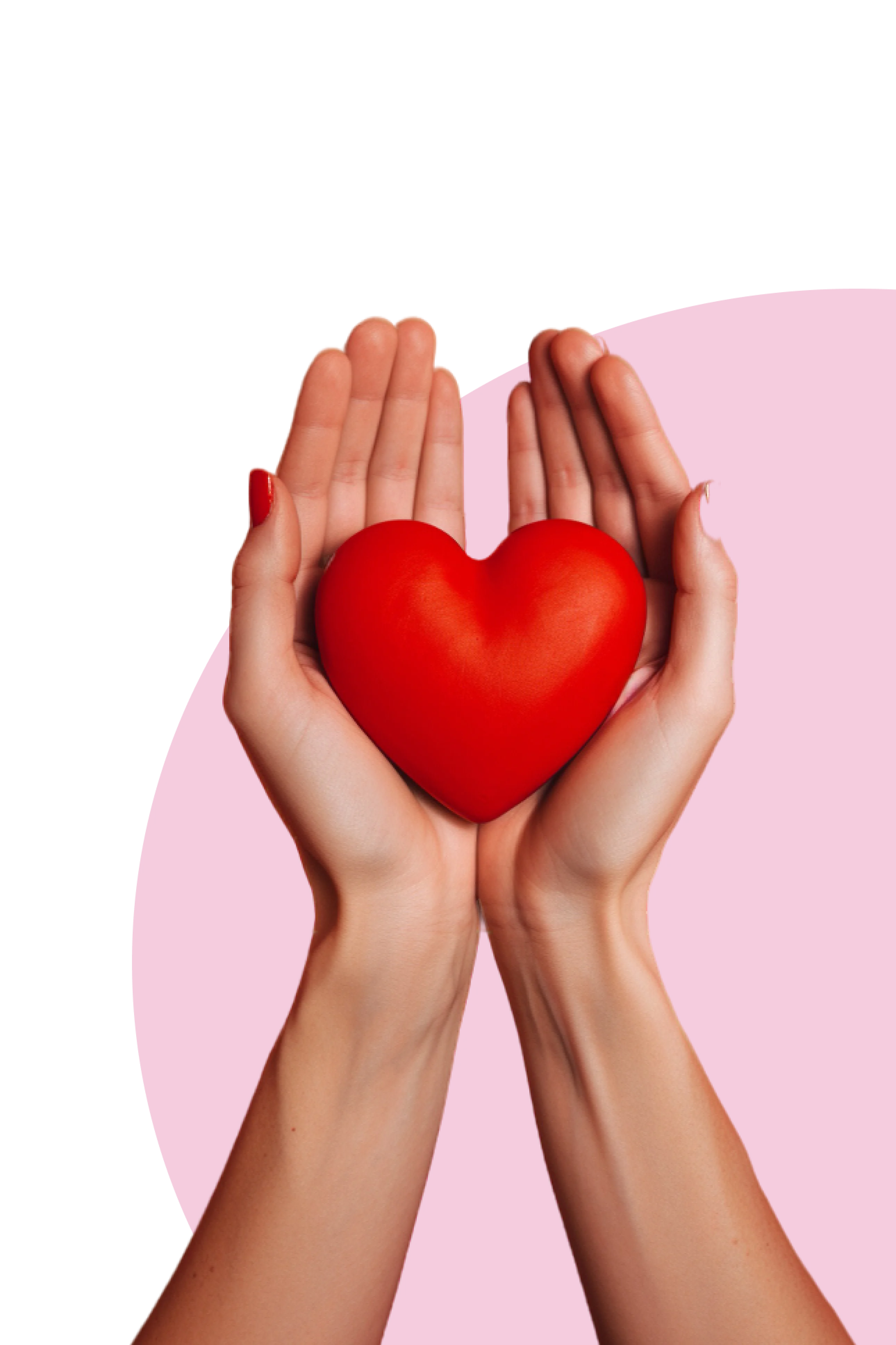 heart in palms