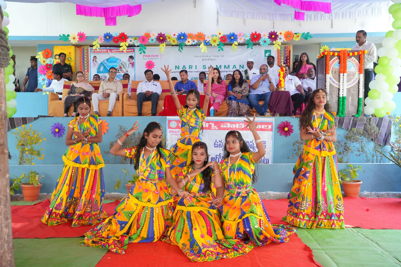 Cultural performance at the Nari Samman launch event